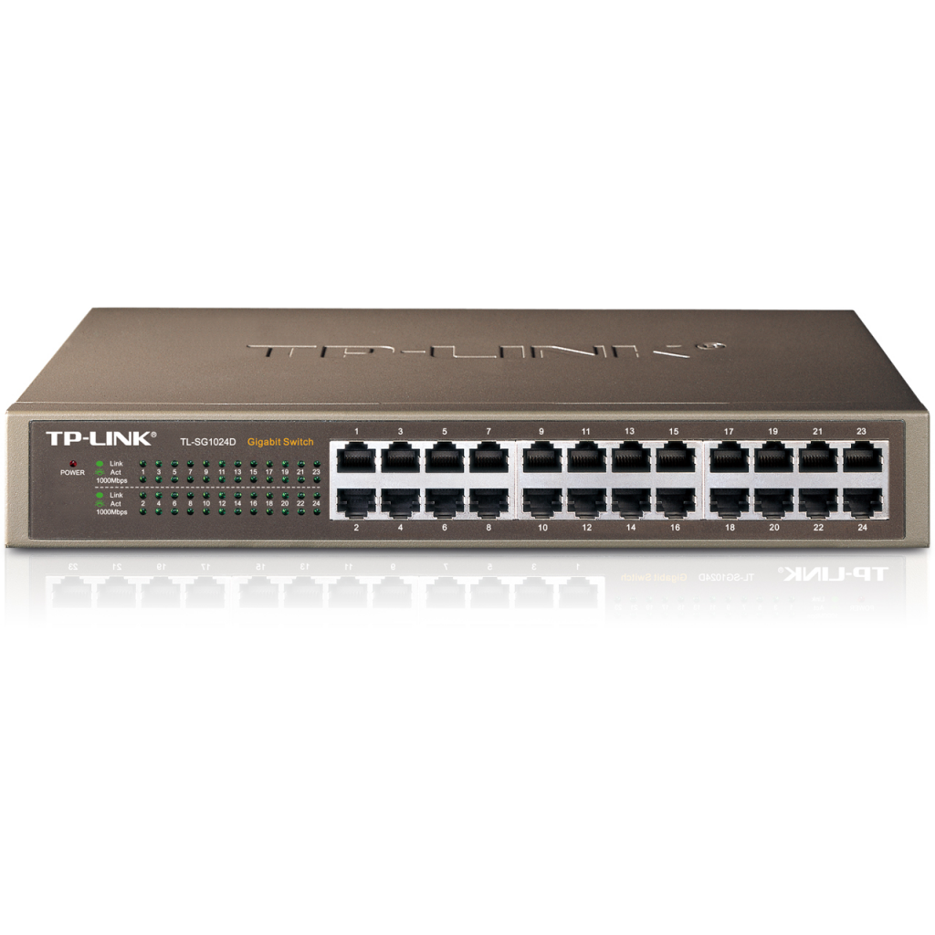 TP-LINK TL-SG1024D, 24 Port, GigaBit, Yönetilemez, Metal Kasa, Rackmount Switch
