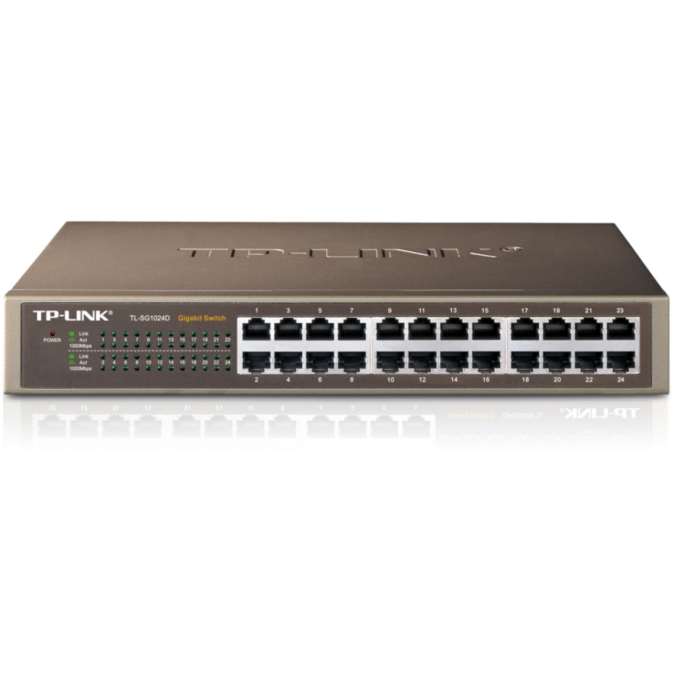 TP-LINK TL-SG1024D, 24 Port, GigaBit, Yönetilemez, Metal Kasa, Rackmount Switch