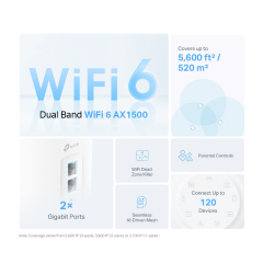 TP-LINK DECO-X10, AX1500, Üçlü Mesh, 1500Mbps, Dual Band, WiFi6, 2Port Gigabit Lan, 520m2 kapsama Alanı, Router, Geniş Alan İnternet Ağı Sağlayıcısı