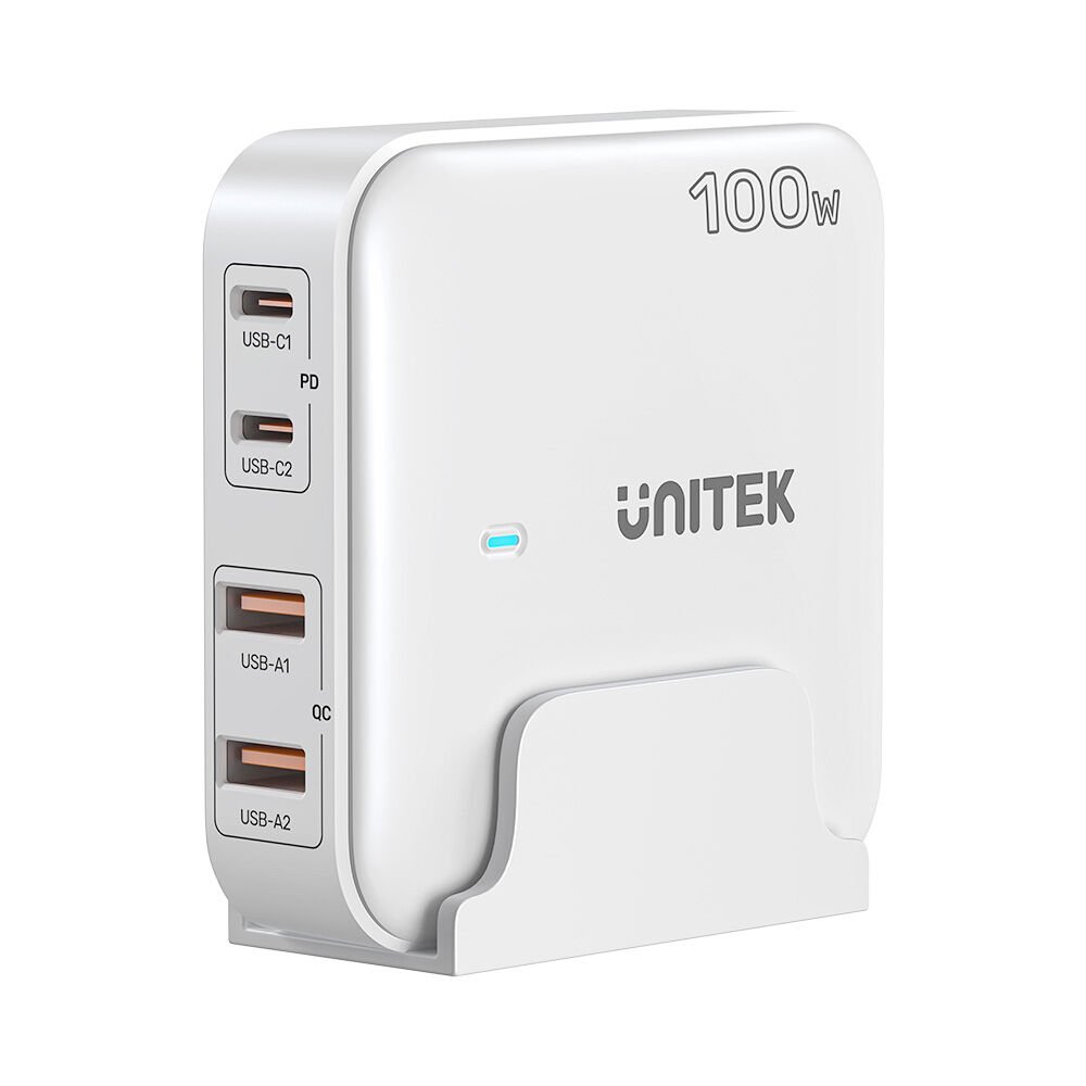 UNITEK 100W MASAÜSTÜ GAN ŞARJ İSTASYONU BEYAZ (P1229AWH)