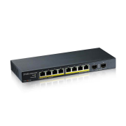 ZyXEL GS1100-10HP, 8 Port, Gigabit, PoE 130W, 2 Port GigaBit SFP, Yönetilemez, Masaüstü Switch