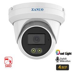 -ZANUO ZN-IPC-E1410C-S2-L-AS-2.8MM 4MP DUAL LİGHT+SMD DOME IP KAMERA( Dahili Mikrofon)