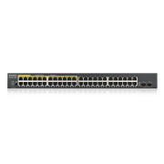 ZyXEL GS1900-48HP V2, 48 Port, Gigabit, 24 Port PoE 170W, 2 Port GigaBit SFP, Yönetilebilir, Rackmount Switch