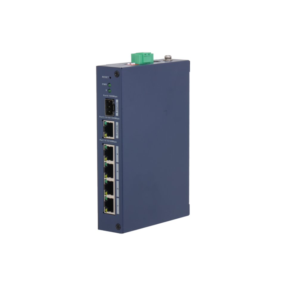 DAHUA CHS4106-4ET, 4 Port, Megabit,  1 Port Gigabit Uplink, 1 Port Gigabit SFP, Cloud Yönetilebilir, Switch