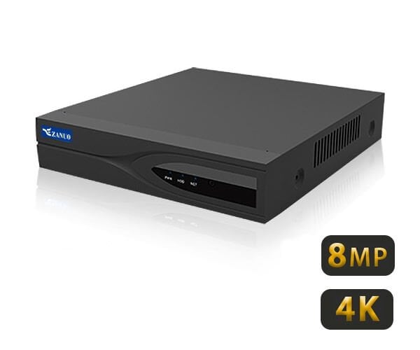 ZANUO (ZN-NVR5104C) 4 KANAL 1x14TB HDD DESTEKLİ 8MP KAMERA DESTEKLİ 4K NVR KAYIT CİHAZI