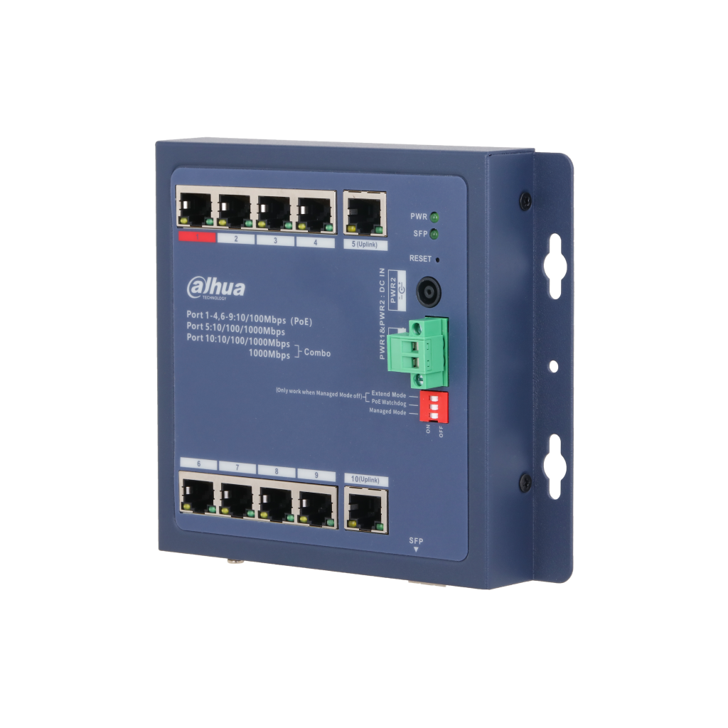 DAHUA CHS4110-8ET-90-F, 8 Port, Megabit, PoE 90W, 1 Port Uplink, 1 Port Combo, Cloud Yönetilebilir, Switch