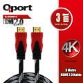 QPORT Q-HDMI33 HDMI KABLO 3MT Ver 2.0 4K ALTIN UÇLU