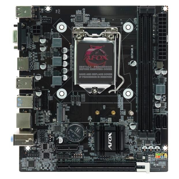 AFOX IH110D4-MA2-V4 2xDDR4 VGA+HDMI 1xGLAN 1x M.2 NVMe Gen3 1151Pin ANAKART