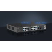RUIJIE REYEE RG-ES220GS-P 16 PORT 10/100/1000 16 PORT POE 2 PORT UPLINK  2 SFP 250W CLOUD YÖNETİLEBİLİR RACK MOUNT SWITC