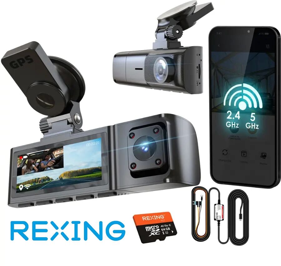 REXING R316 4K GPS WI-FI ARAC KAMERASI + 64GB SD