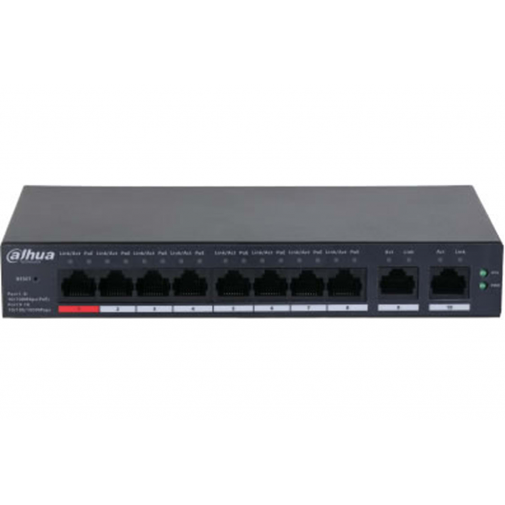DAHUA CS4010-8GT-110, 8 Port, Gigabit, PoE 110W, 2 Port Uplink, Cloud Yönetilebilir, Switch
