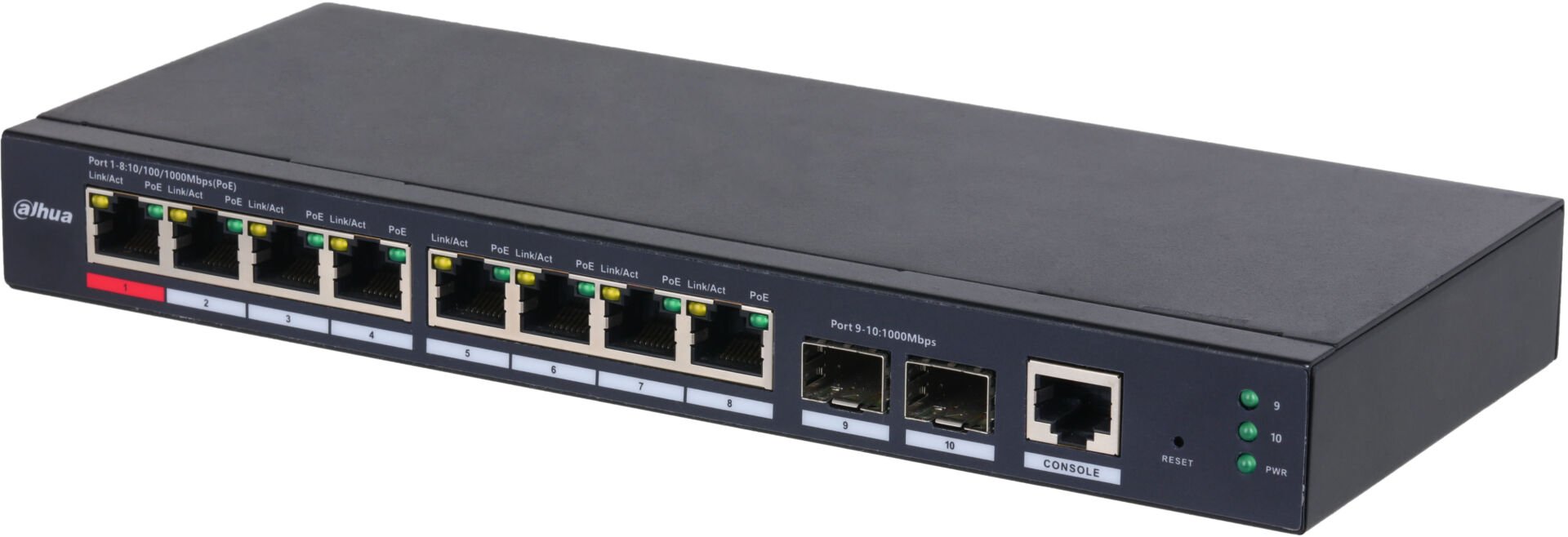 DAHUA S4210-8GT-110 10PORT YÖNETİLEBİLİR GB SWİTCH 8P POE