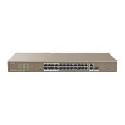 TENDA TEF1126P-24-250W 24 PORT 10/100 POE 2 PORT UPLINK + 1 SFP 250W YONETILEMEZ DESKTOP SWITCH
