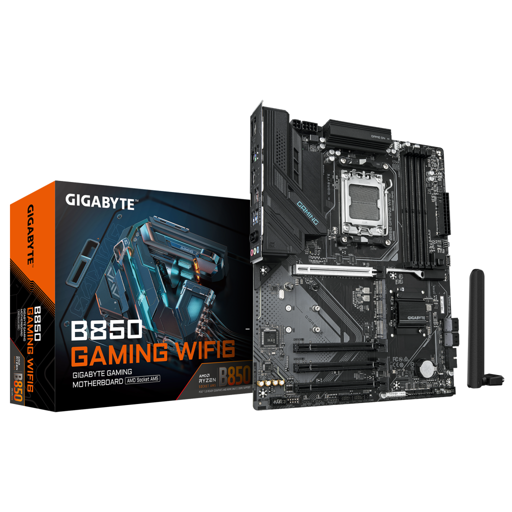 GIGABYTE B850 GAMING WIFI6, 4xDDR5, 3xM.2, DP, HDMI, Type-C, Wi-Fi6E, Bluetooth 5.3, AM5 Soket GAMING Anakart