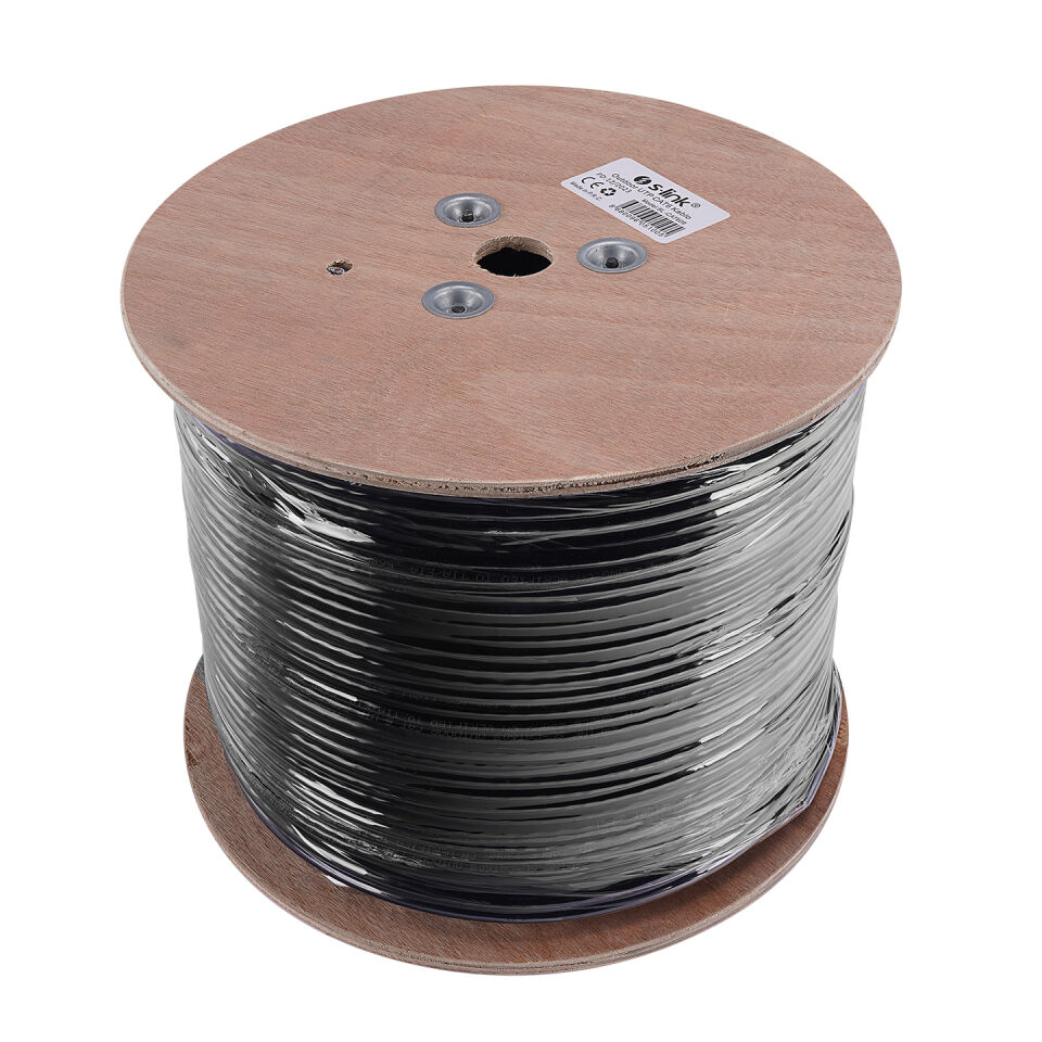 S-LINK SL-CAT609 CAT6 UTP 305 Metre 23 AWG 0.56 mm Network Kablosu Outdoor Double Jack GRİ+Siyah