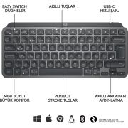 LOGITECH MX KEYS MINI MINIMALIST KABLOSUZ BLUETOOTH AYDINLATMALI Q TR KLAVYE SİYAH 920-010504