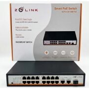 Zolink ZNT-SW-16P2UG1S-V3 10/100 16+2 Rackmount PoE Switch 2 Port 1000M Uplink 260w