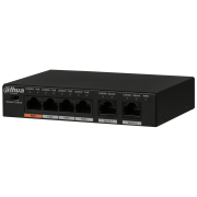 DAHUA PFS3006-4ET-60-V2, 4 Port, Megabit, PoE 60W, 2 Port Uplink, Yönetilemez, Masaüstü Switch