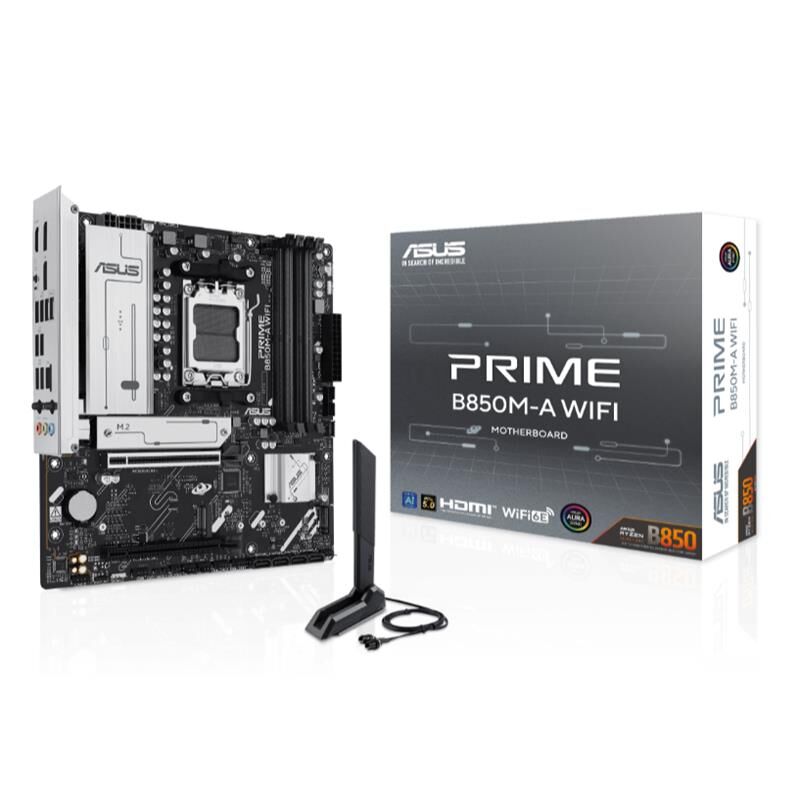 ASUS PRIME B850M-A WIFI DDR5 8000MT/S 1XHDMI 2XDP 3XM.2 USB3.2 MATX AM5 (AMD AM5 9000/8000/7000 SERİLERİ İLE UYUMLU)
