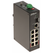 DAHUA PFS3110-8ET-96-V2, 8 Port, Megabit, PoE 96W, 1 Port Gigabit Uplink, 1 Port Gigabit SFP, Yönetilemez, Masaüstü Switch
