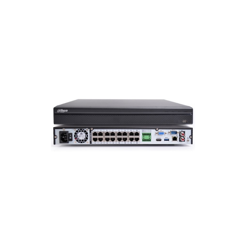 DAHUA  NVR4216-16P-4KS3, 16Kanal PoE, 8Mpix, H265+, 2 HDD Desteği, 1080P Kayıt, 240Mbps Bant Genişliği, NVR