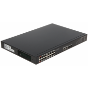 DAHUA PFS3220-16GT-240, 16 Port, GigaBit, PoE 240W, 2 Port GigaBit Uplink, 2 Port GigaBit Combo SFP, Yönetilemez, Rack Mount Switch
