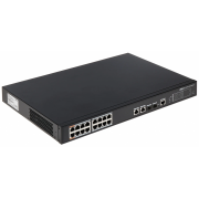 DAHUA PFS4218-16ET-240-V2, 16 Port, MegaBit, PoE 240W, 2 Port GigaBit Uplink, 2 Port GigaBit Combo SFP, Yönetilebilir, Rack Mount  Switch