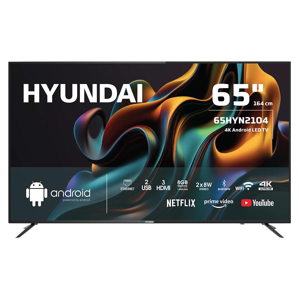 HYUNDAI 65HYN2104, 65" 165cm, 4K Ultra HD, Dahili Wi-Fi, Dahili Uydu Alıcılı, Android Led Televizyon