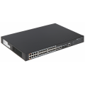 DAHUA PFS4226-24ET-360-V3, 24 Port, MegaBit, PoE 360W, 2 Port GigaBit Uplink, 2 Port GigaBit Combo SFP, Yönetilebilir, Rack Mount Switch