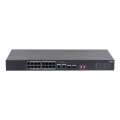 DAHUA S3218-16ET-135, 16 Port, Megabit, PoE 135W, 2 Port GigaBit Uplink, 2 Port GigaBit SFP, Longe Range 250Mt, Yönetilemez, Rack Mount Switch