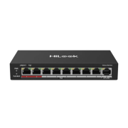 HILOOK NS-0109P-60(B), 8 Port, Megabit, PoE 60W, 1 Port Megabit Uplink, Long Range 250Metre, Yönetilemez, Masaüstü Switch