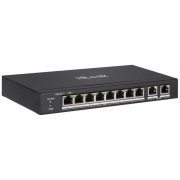 HILOOK NS-0310P-60(B), 8Port, Megabit, PoE 60W, 2 Port Gigabit Uplink, Long Range 250Metre, Yönetilemez, Masaüstü Switch