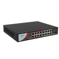 HILOOK NS-0318P-130(B), 16 Port, Megabit, PoE 130W, 1 Port GigaBit Lan, 1 Port GigaBit SFP, Long Range 250Metre, Yönetilemez, Masaüstü Switch