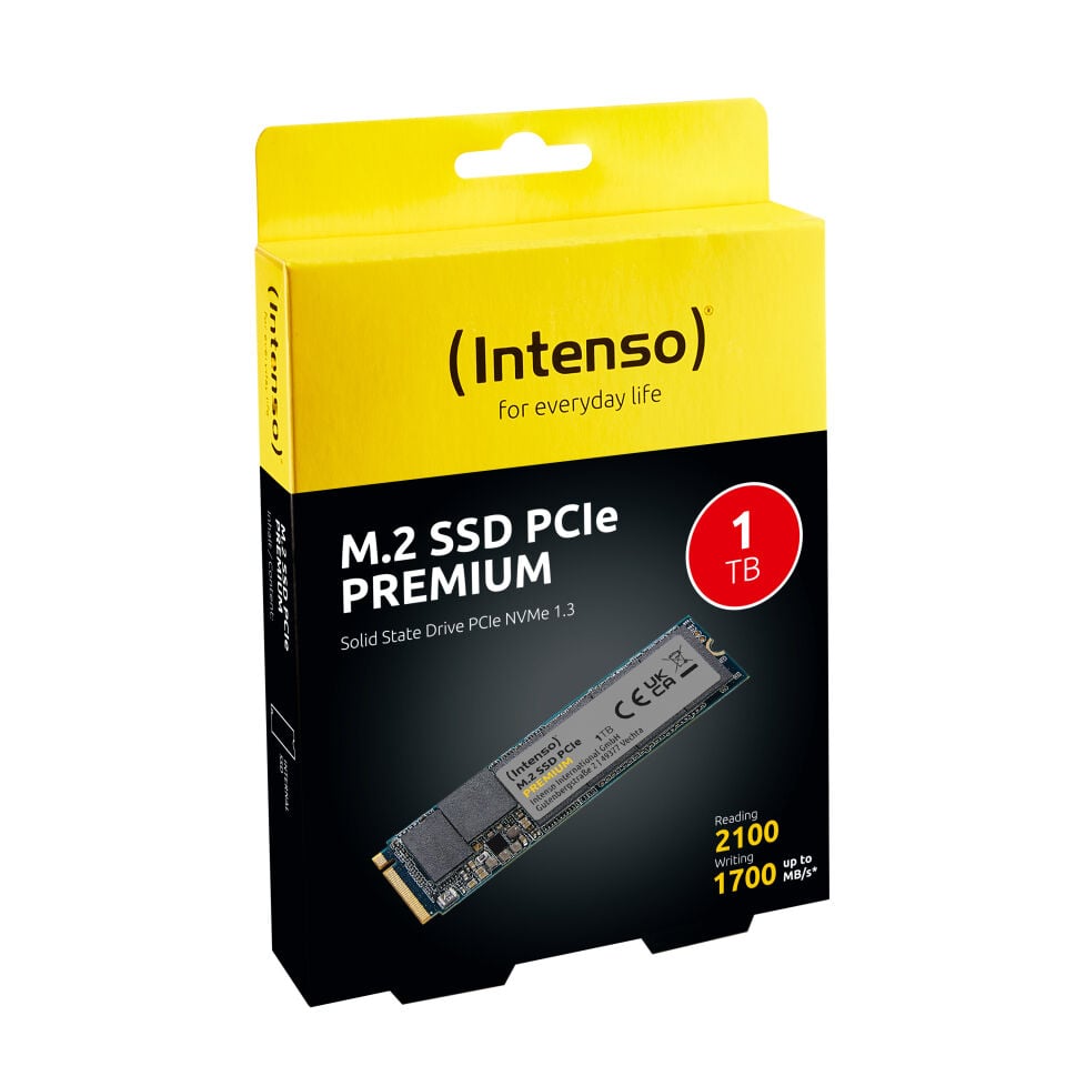 INTENSO 3835460 Premium M.2 1TB (2100/1700MB/s) PCIe + NVMe SSD Disk (22x80MM)