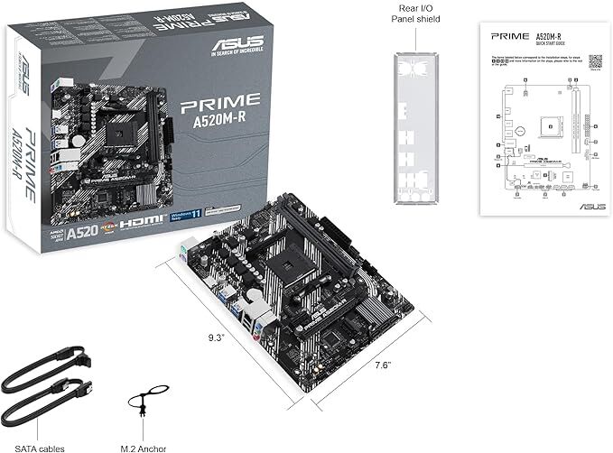 ASUS PRIME A520M-R A520 DDR4 (Vga Yok) GLan mATX HDMI M2 USB3.2 AM4 AMD Anakart