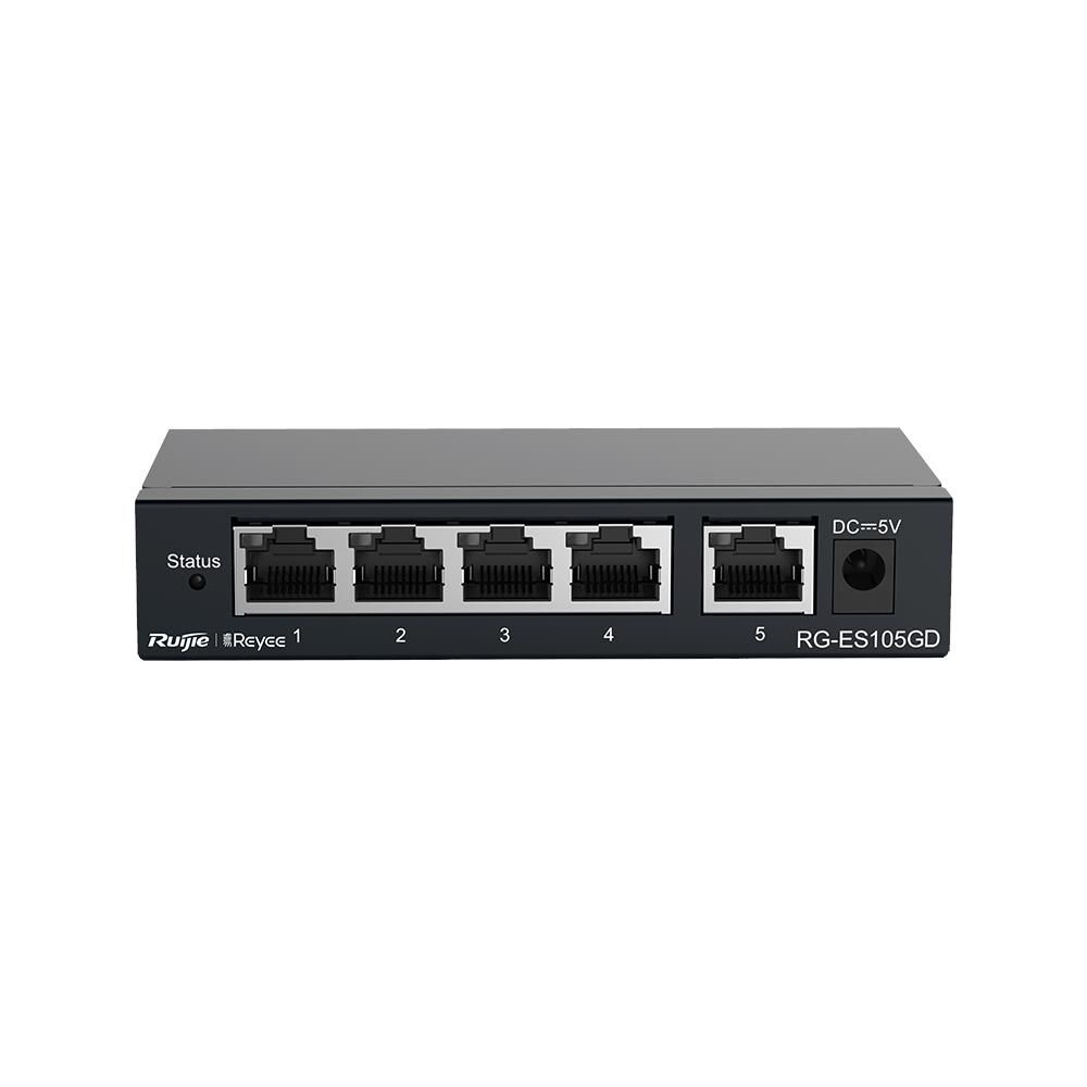 RUIJIE REYEE RG-ES105GD 5 PORT GIGABIT TAK CALISTIR METAL KASA SWITCH