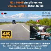 REXING R316 4K GPS WI-FI ARAC KAMERASI + 64GB SD