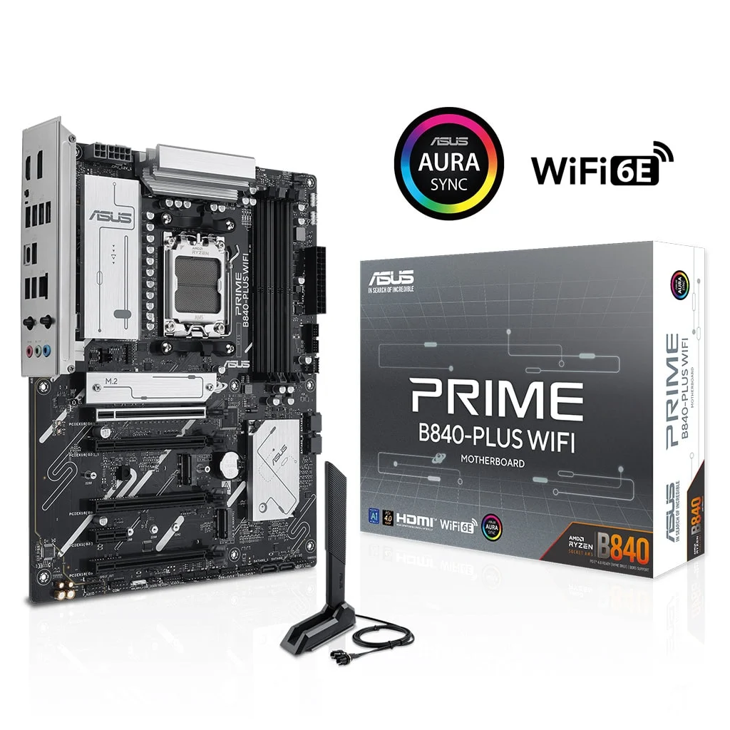 ASUS PRIME B840-PLUS WIFI, 4xDDR5, 3x M.2, HDMI, DP, Type-C, WI-FI 6E, Bluetooth 5.3, AM5 Soket GAMING Anakart