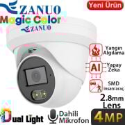 ZANUO ZN-IPC-E2412C-S2-L-2.8MM 4MP 2.8MM MAGİC COLOR IP DOME KAMERA (Dahili Mikrofon)