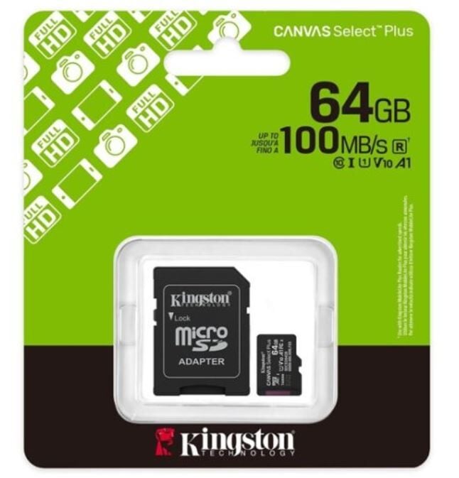 KİNGSTON 64GB CANVAS SELECT PLUS MİCRO SD CARD SDCS3/64GB