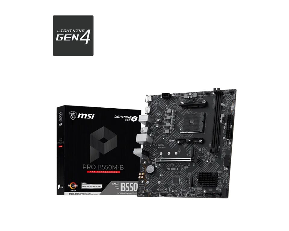 MSI PRO B550M-B AM4 DDR4 4600(OC) HDMI DP 2x M.2 USB 5Gbps mATX