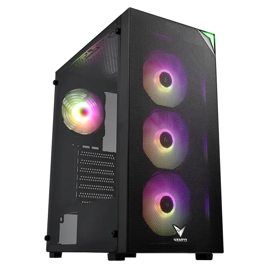 VENTO VG4200S Mid Tower, 850W 80+ Siyah, Temperli Cam, RGB, ATX GAMING KASA
