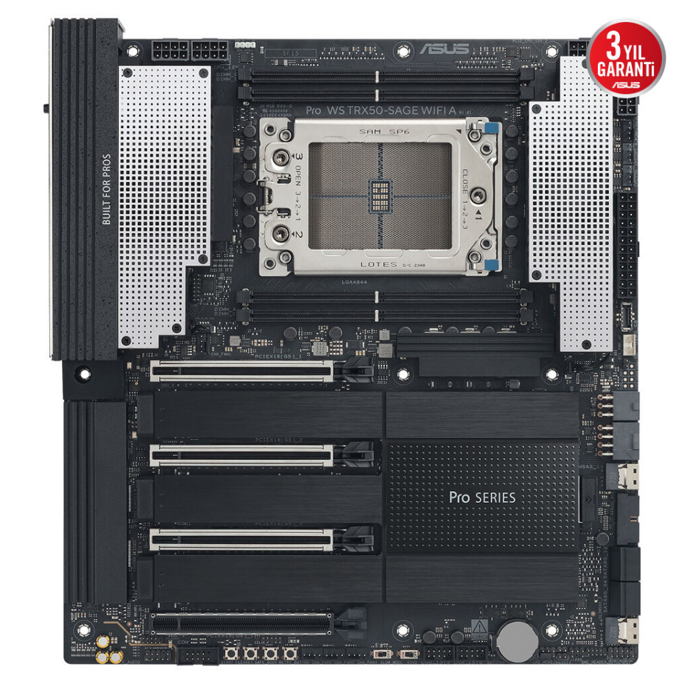 ASUS PRO WS TRX50-SAGE WIFI A, 4xDDR5, 4xM.2, HDMI, DP, Type-C, Wi-Fi 7, Bluetooth v5.4, TR5 Soket, CEB İş İstasyonu Anakart