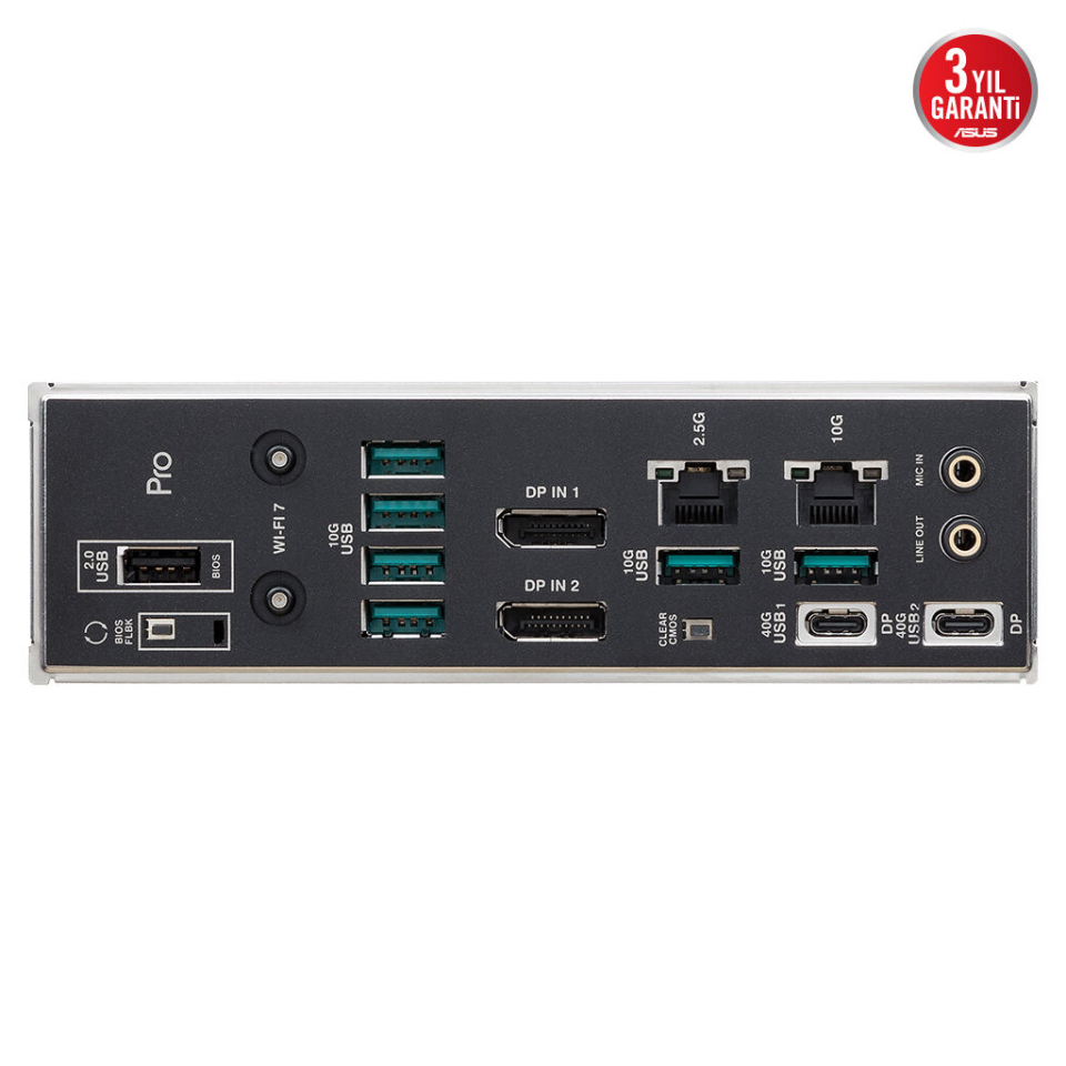 ASUS PRO WS TRX50-SAGE WIFI A, 4xDDR5, 4xM.2, HDMI, DP, Type-C, Wi-Fi 7, Bluetooth v5.4, TR5 Soket, CEB İş İstasyonu Anakart