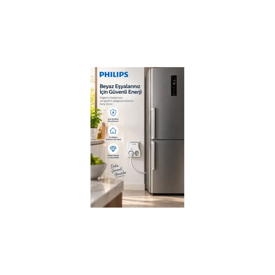 PHILIPS CHP7022W/62, 2li, Akım Korumalı Priz, 1140 Joules, (Beyaz)