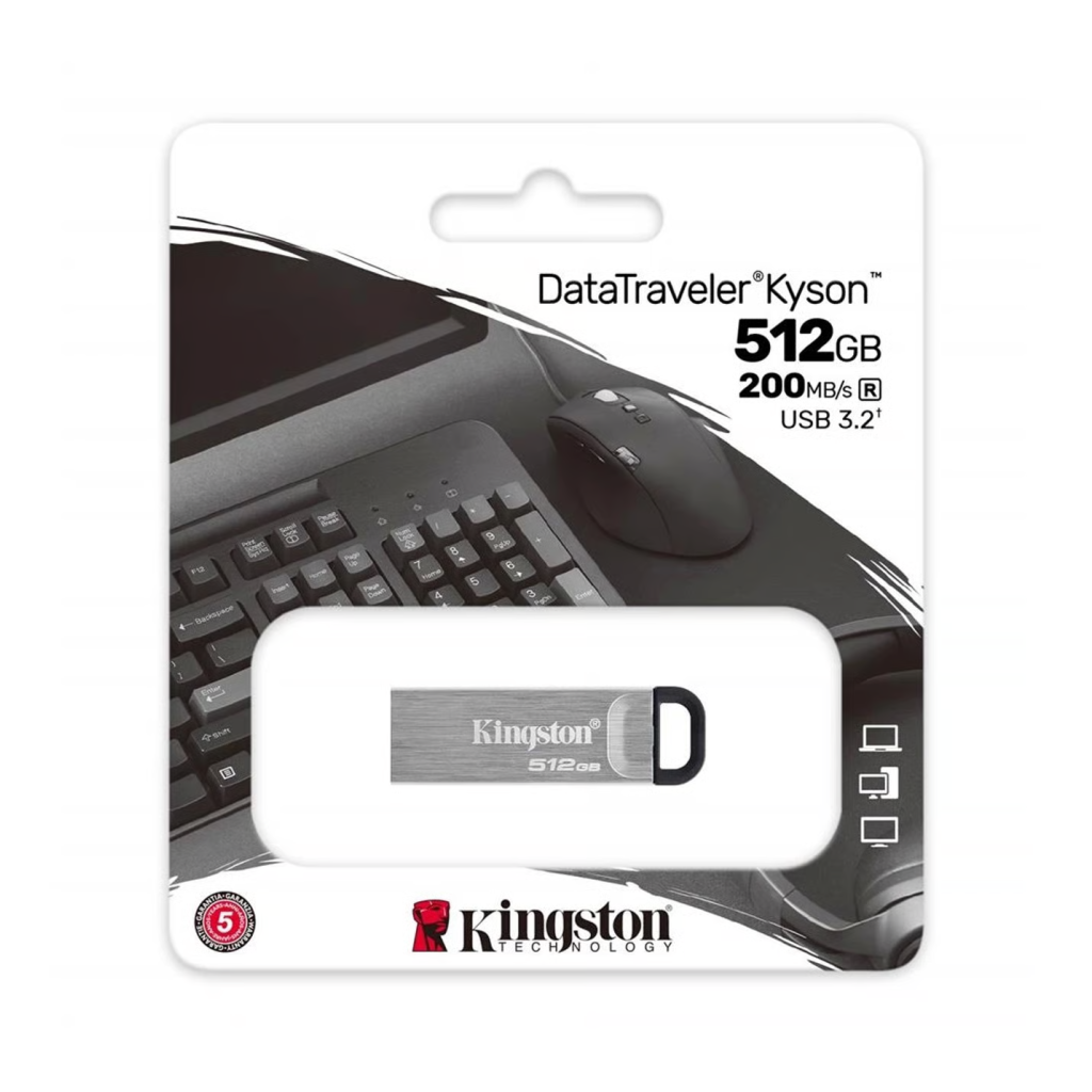 KINGSTON DTKN/512GB USB 3.2 Data Traveler Kyson Flash Disk (Siyah-Gri)