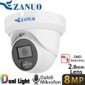 ZANUO ZN-IPC-E1810C-S2-AS-L-2.8MM 8MP DUAL LİGHT DOME IP KAMERA (Dahili Mikrofon)