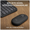 LOGITECH Pebble 2 Combo, Grafit, 920-012245, Bluetooth, Türkçe, Q, Multimedya, Mini Klavye Mouse Set