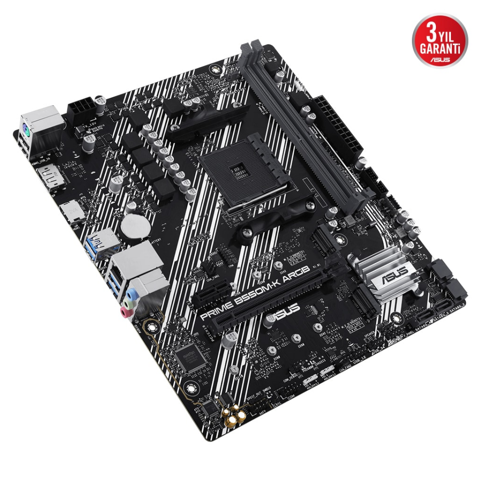 ASUS PRIME B550M-K ARGB, 2xDDR4, 2x M.2, DP, HDMI, AM4 Soket Anakart