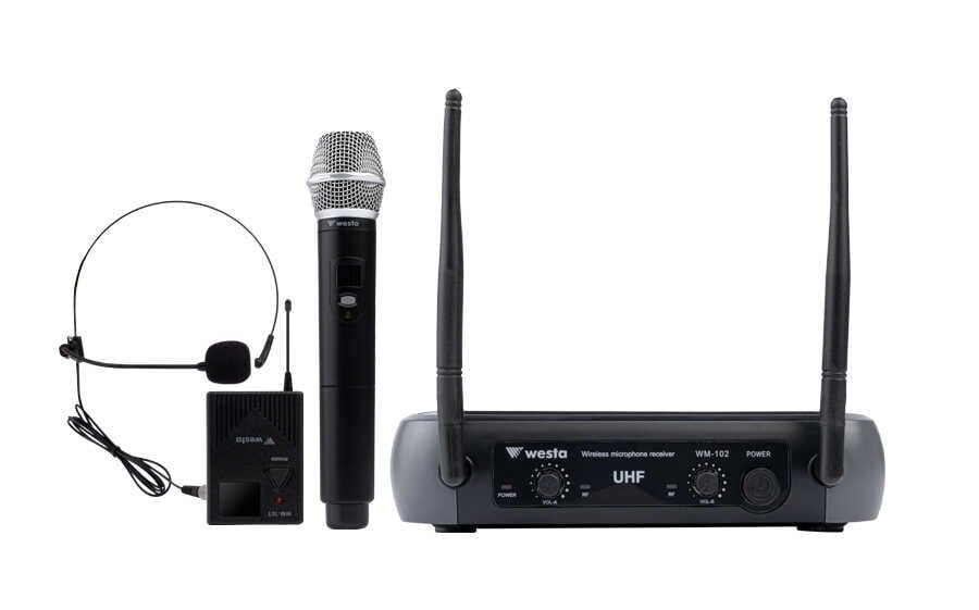 WESTA WM-102HT 1 Receiver+1 Handheld Mic.+1 Lavalier(Yaka) Mikrofon Seti